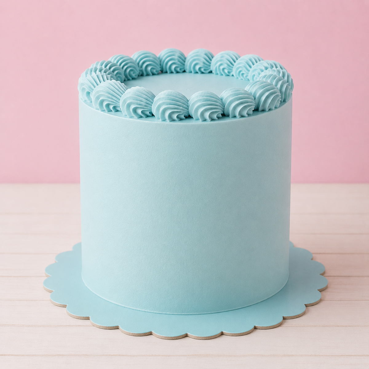 10 Scalloped Cake Board - PASTEL BLUE