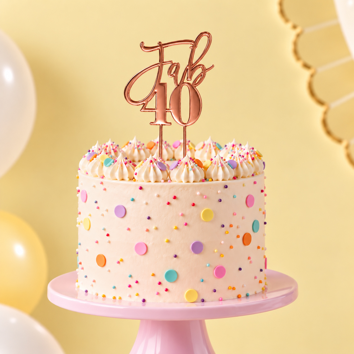 ROSE GOLD Plated Cake Topper - FAB 40