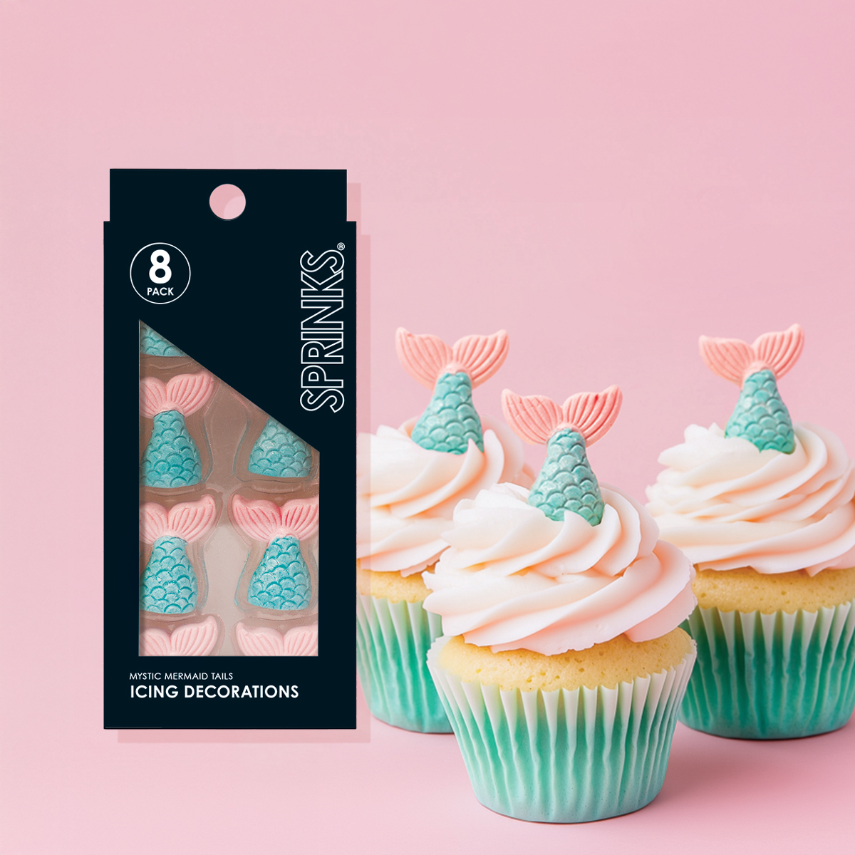 *PRE-ORDER SPRINKS Icing Decorations - MERMAID TAILS (8 pieces)**