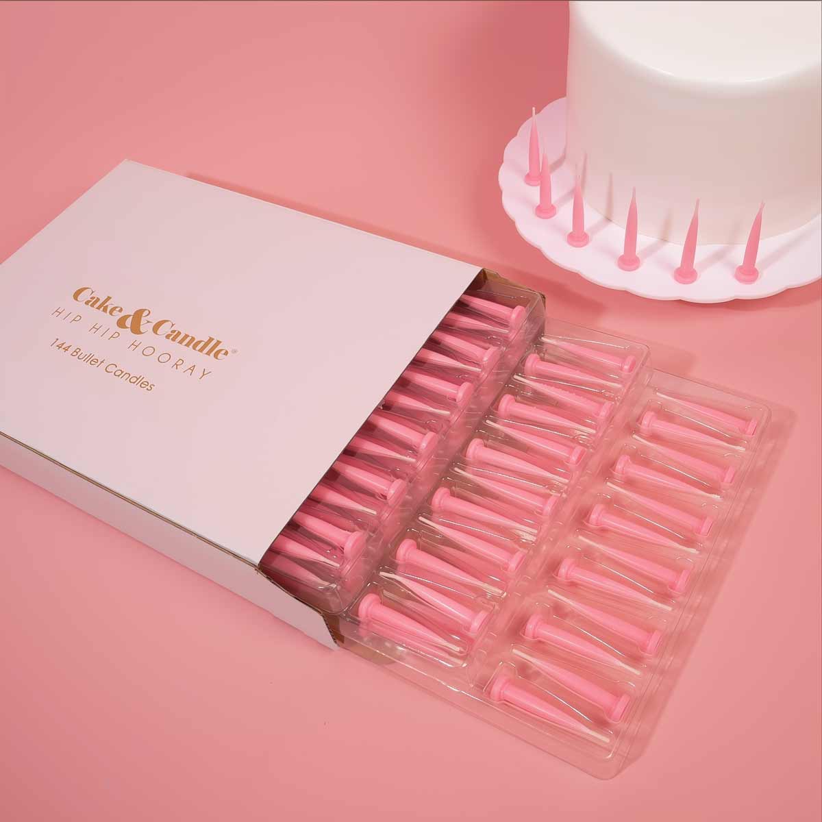 HOT PINK Bullet Candles (Pack of 144)