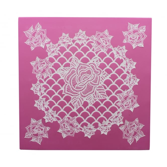 RING OF ROSES 3D Cake Lace Mat - by Claire Bowman
