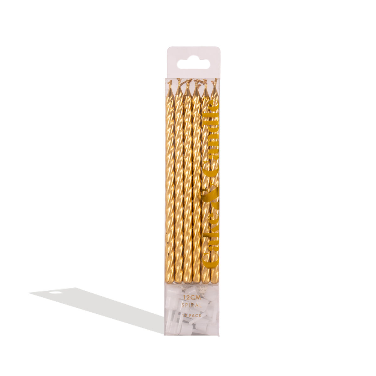 SPIRAL Cake Candles GOLD (Pack of 12)