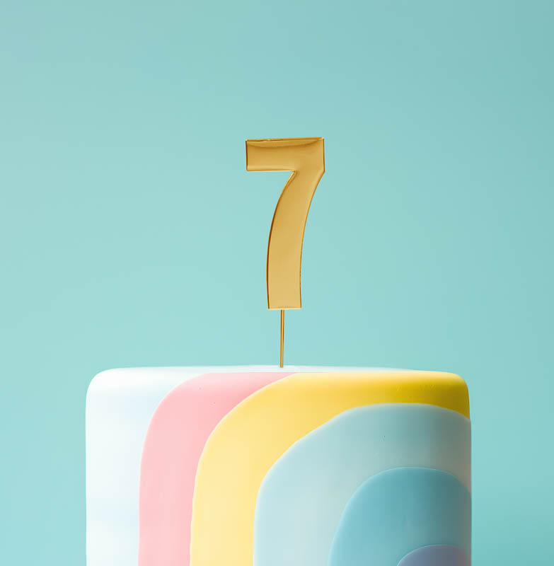 BOLD Cake Topper - GOLD NUMBER 7