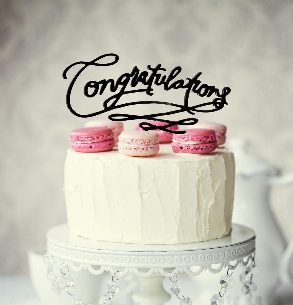 congratulation wedding cake CONGRATULATIONS   Group (Black) Topper Bake Cake