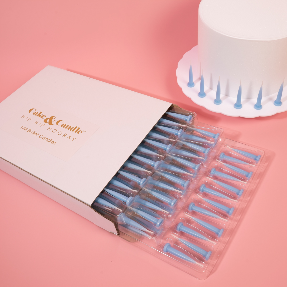 LIGHT BLUE Bullet Candles (Pack of 144)