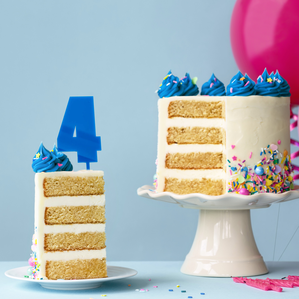 Mega NUMBER 4 Cake Topper - BLUE