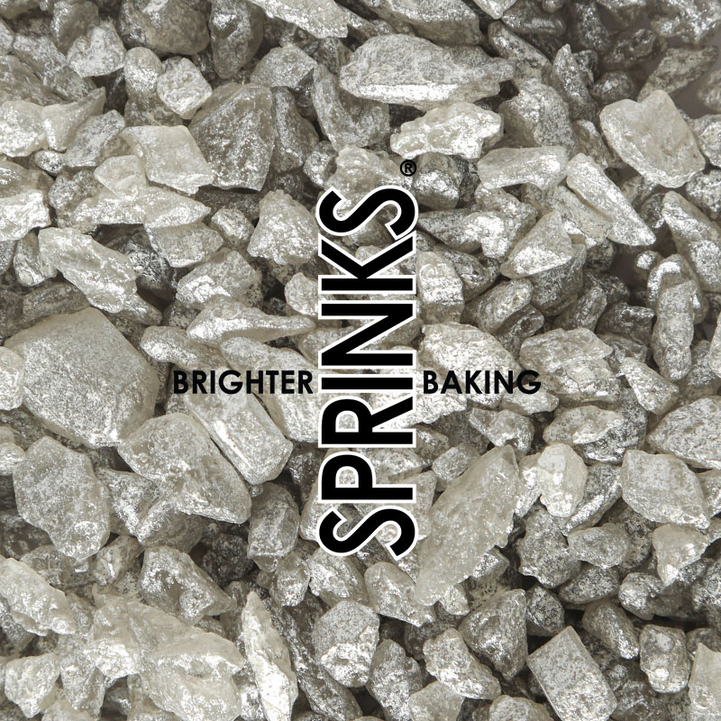 500g SILVER Large Rock Sugar Sprinkles - by Sprinks