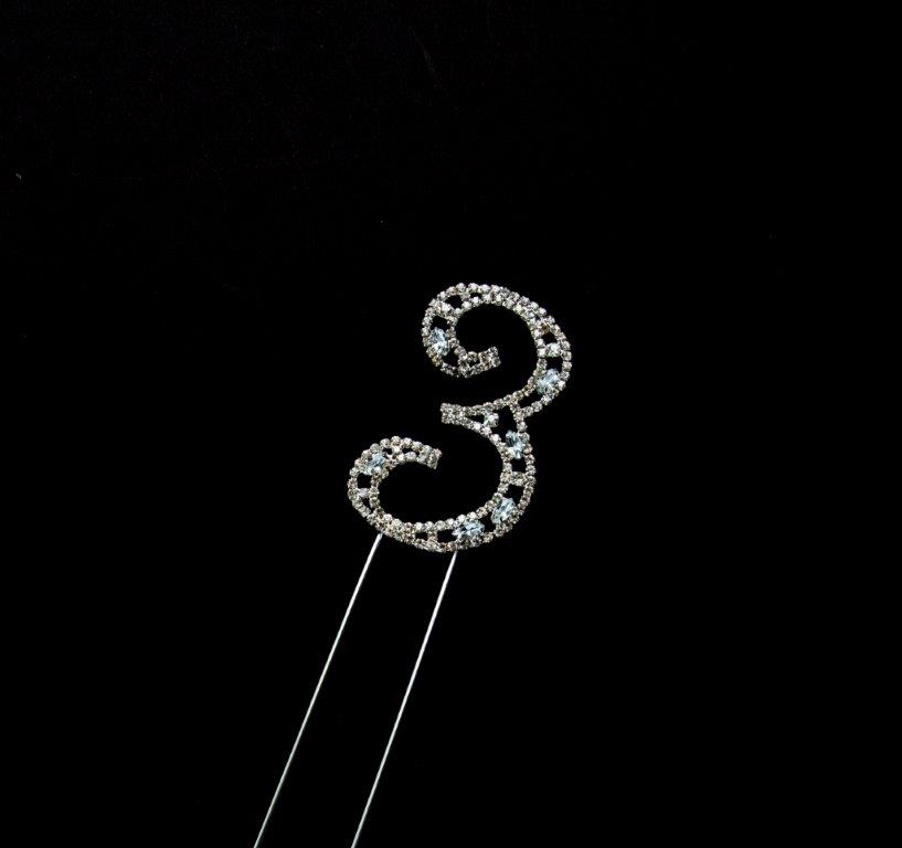 Decorative Diamante (7cm) - NUMBER 3