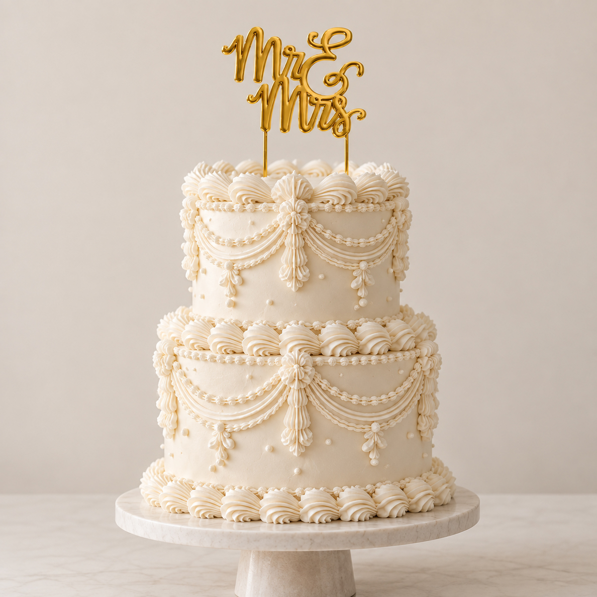 GOLD Plated Cake Topper - MR & MRS