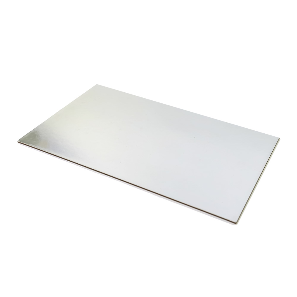 SILVER FOIL Cake Card Board - 1/4 SLAB RECTANGLE (20cm x 38cm)