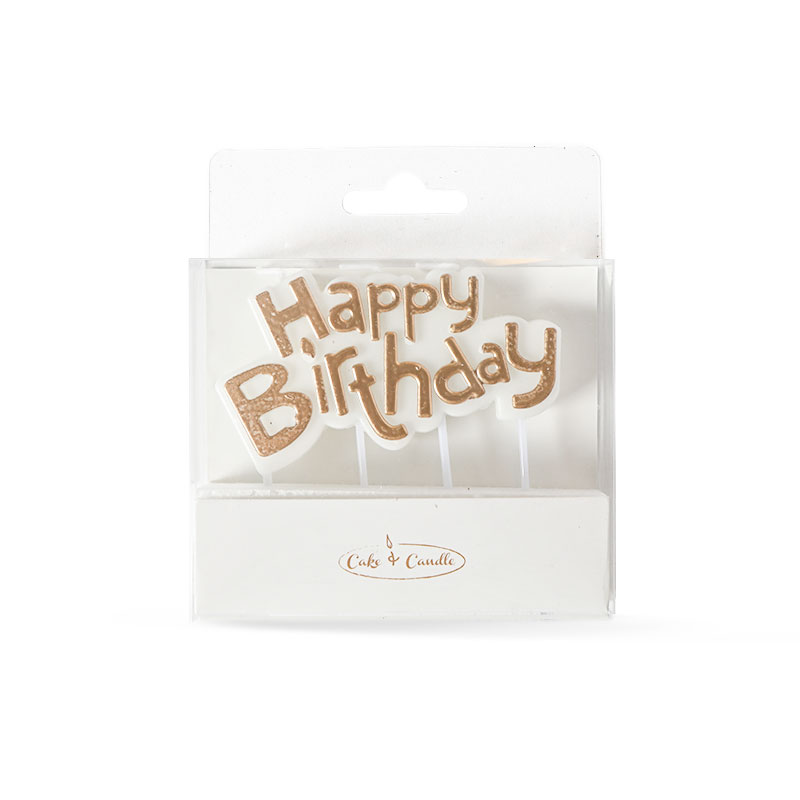 GOLD Happy Birthday Candle Plaque