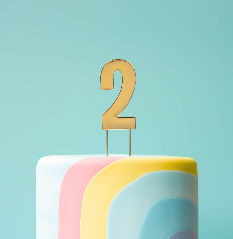 BOLD Cake Topper - GOLD NUMBER 2