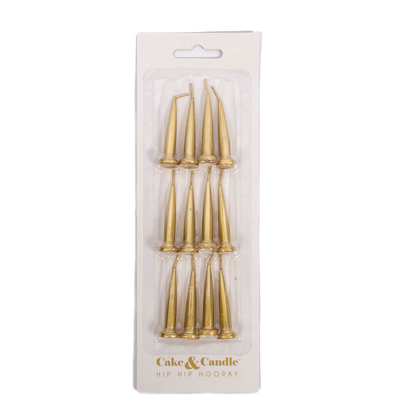 GOLD Bullet Candles (Pack of 12)