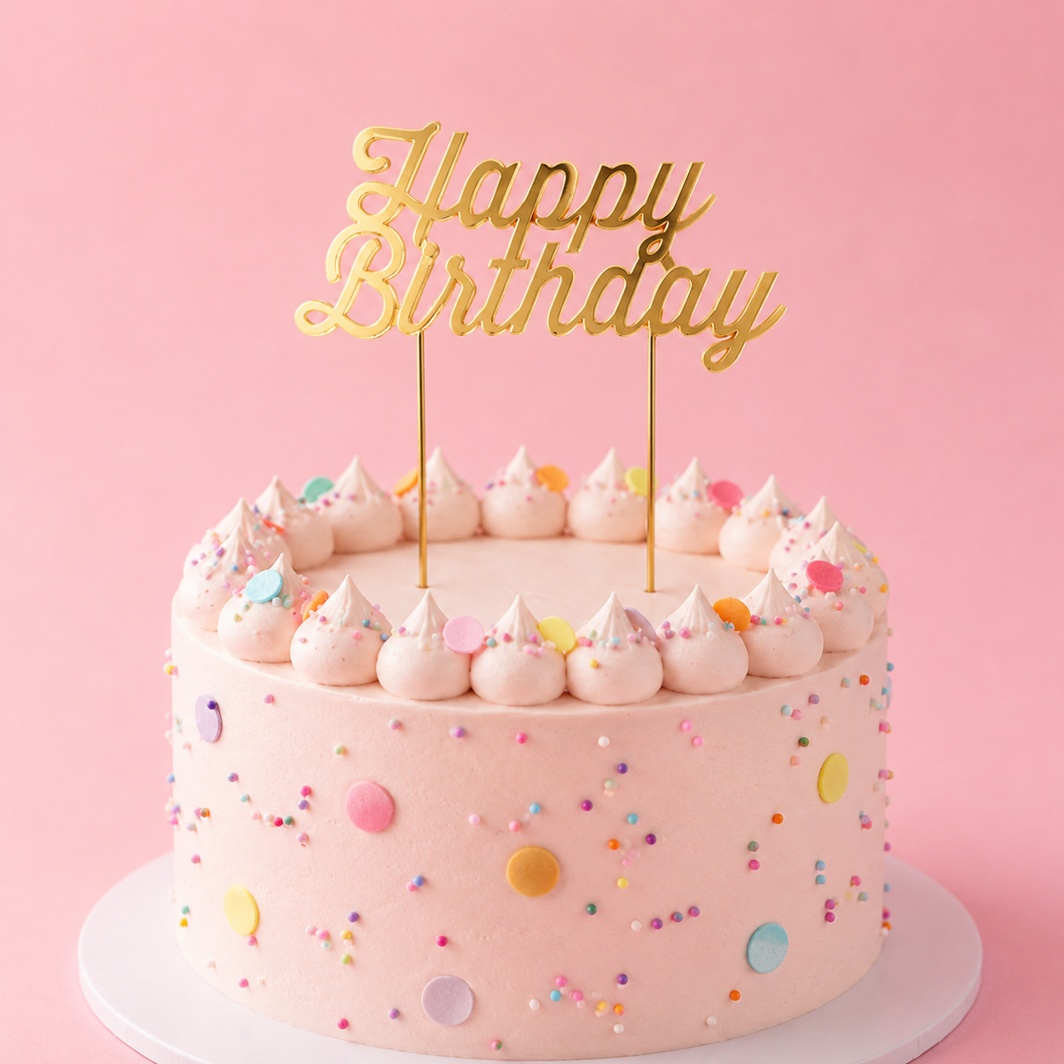 GOLD Plated Cake Topper - HAPPY BIRTHDAY 1