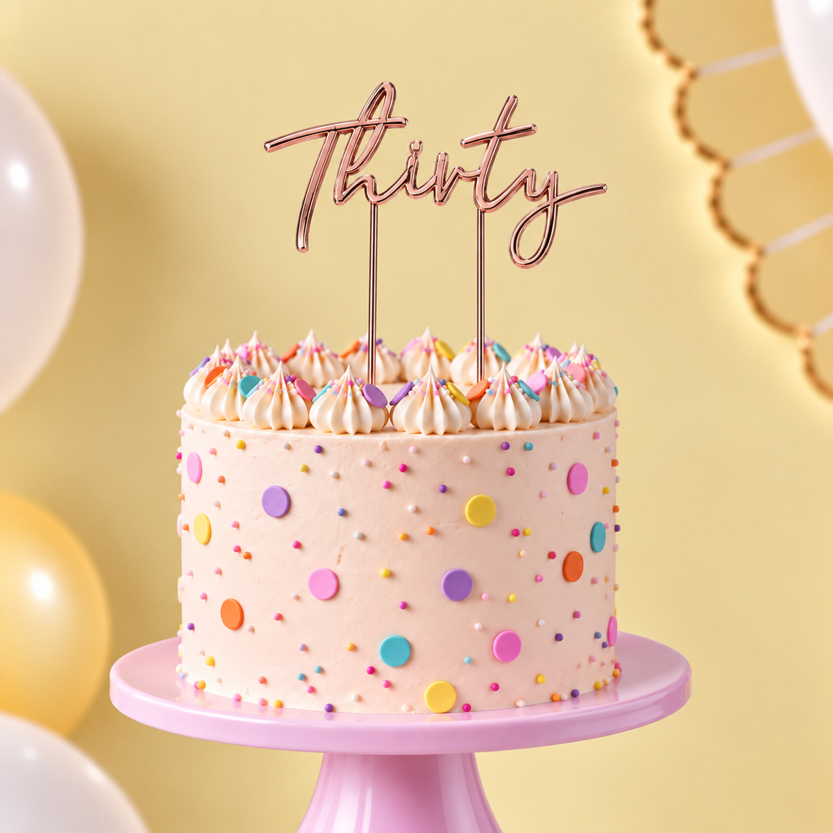 ROSE GOLD Plated Cake Topper - THIRTY