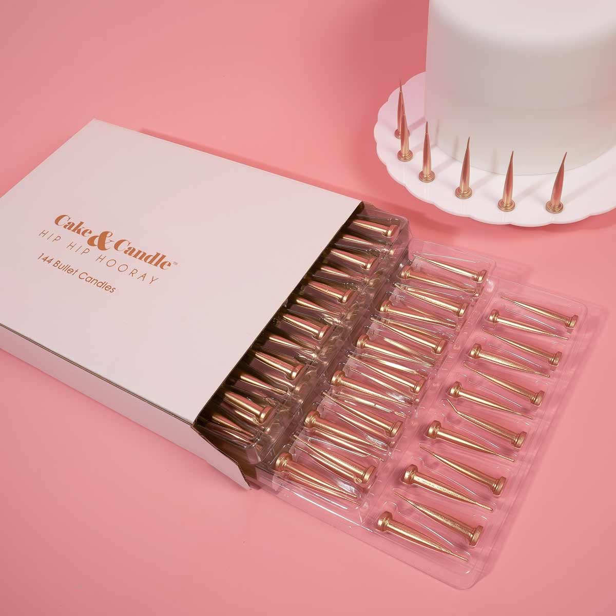 ROSE GOLD Bullet Candles (Pack of 144)