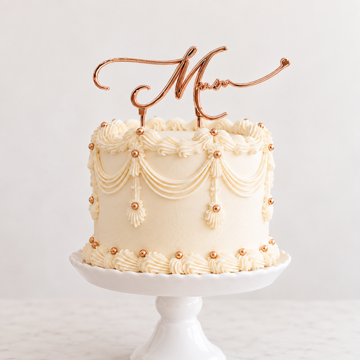 ROSE GOLD Metal Cake Topper - MUM