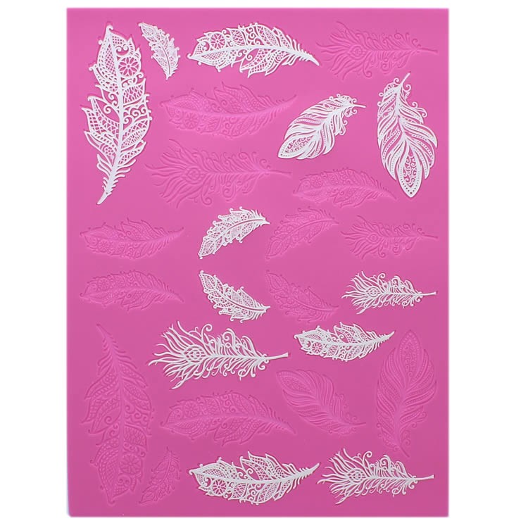 FEATHERS 3D Cake Lace Mat - by Claire Bowman