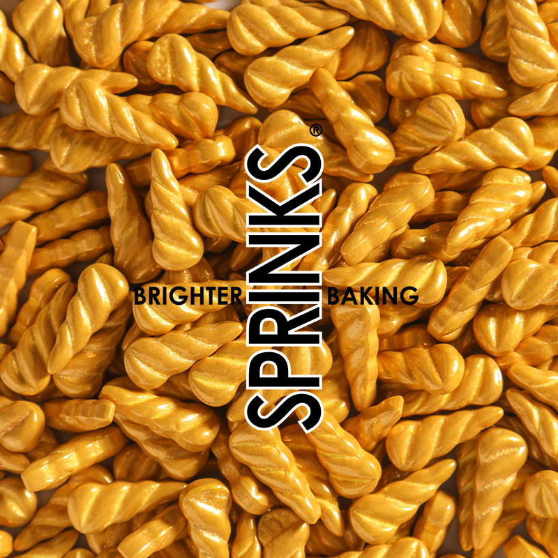 500g GOLD UNICORN HORNS - by Sprinks