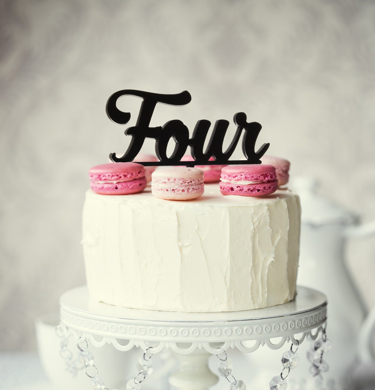 Number FOUR Cake Topper (Black)