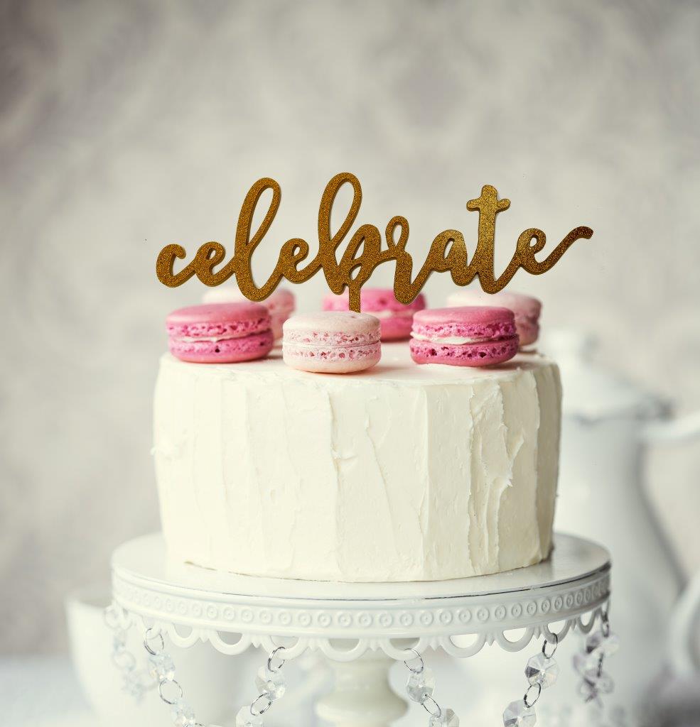 CELEBRATE Cake Topper (Gold)