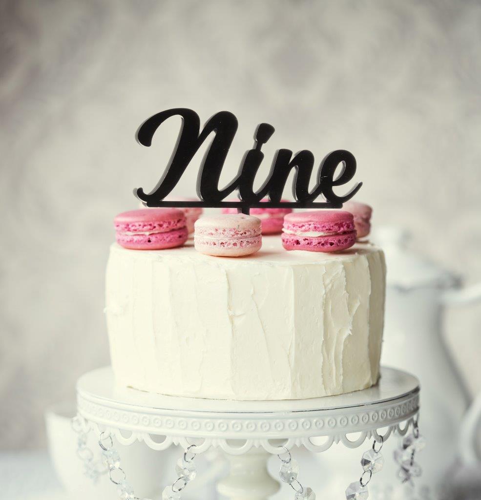 Number NINE Cake Topper (Black)