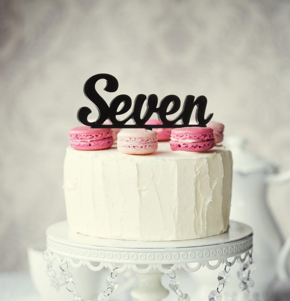 Number SEVEN Cake Topper (Black)