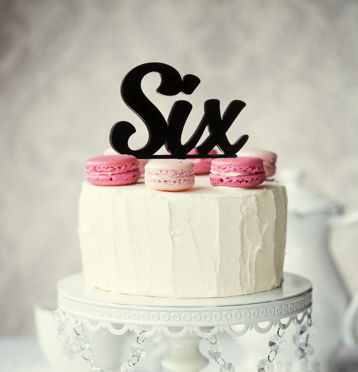 Number SIX Cake Topper (Black)