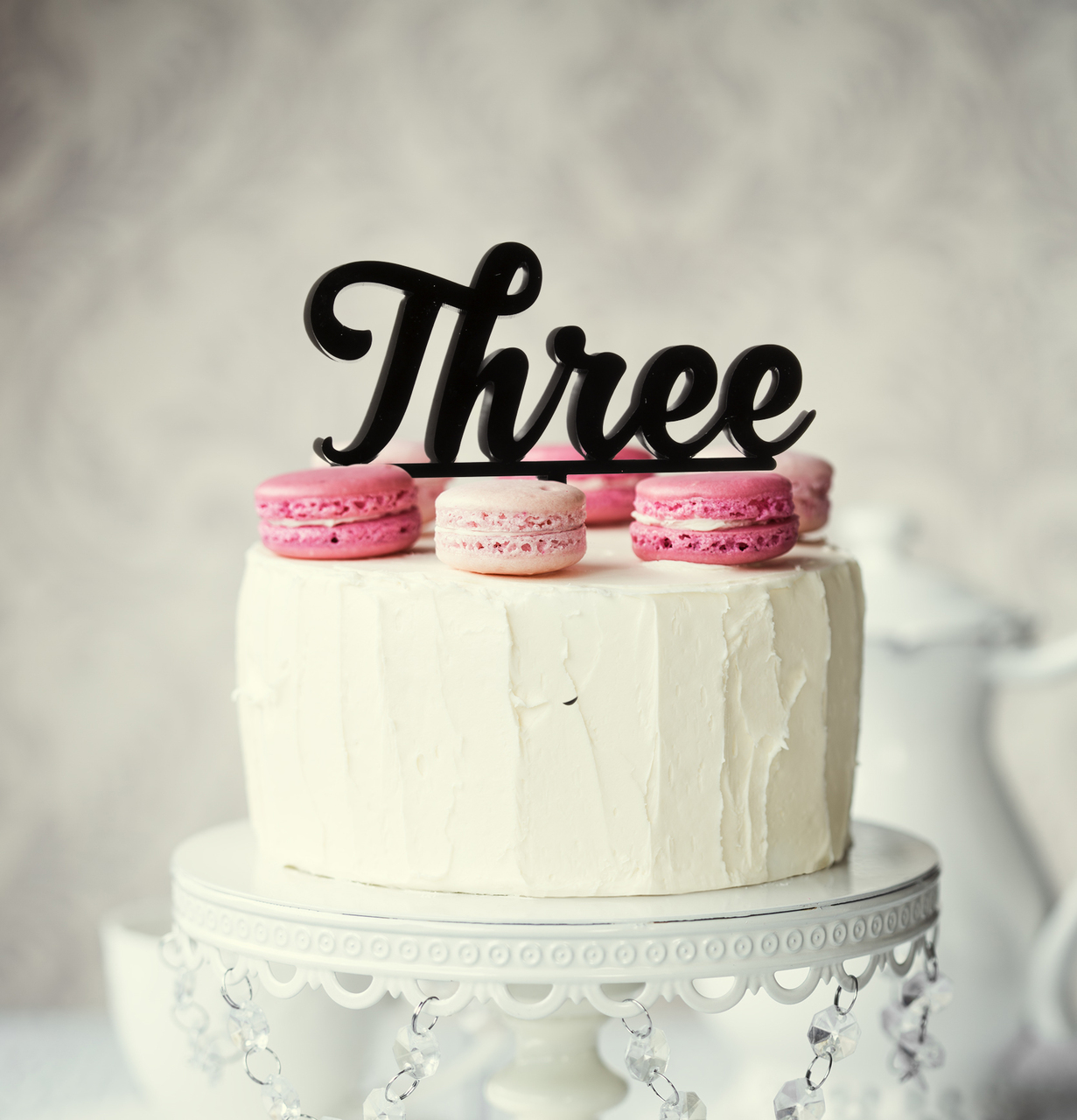 Number THREE Cake Topper (Black)